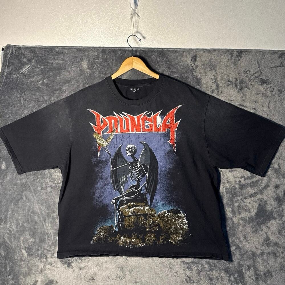 Streetwear x YoungLA 4201 Nocturnal Tee Eternal Guardian Cropped Gym Shirt XXL